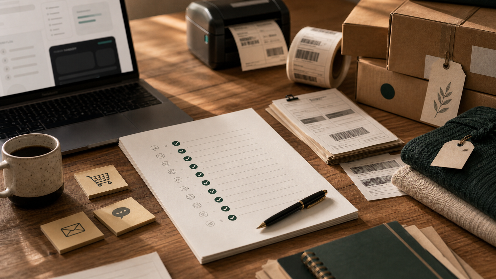 Editorial ecommerce support automation checklist with workflow notes
