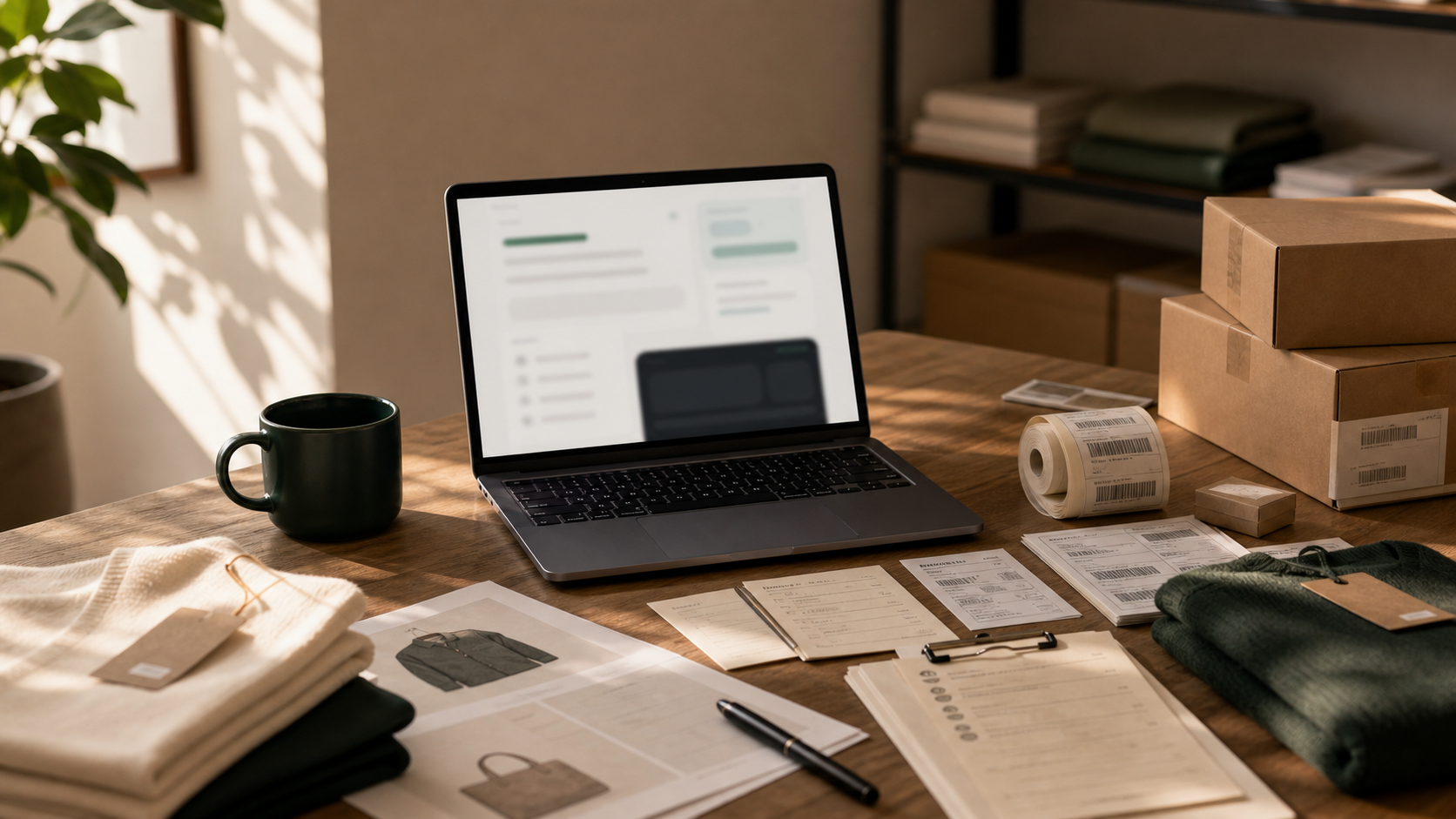 Editorial Shopify AI tools and support operations illustration